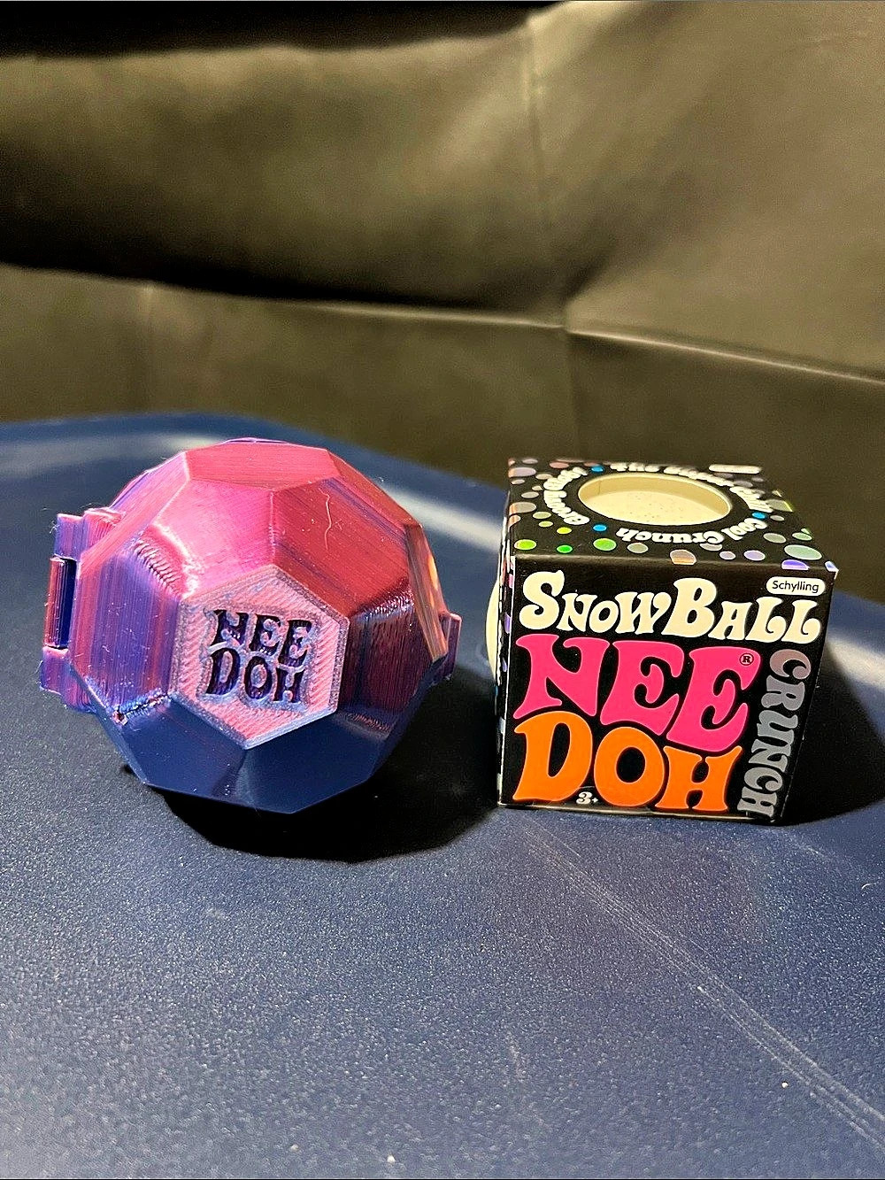 NIB Schylling NeeDoh SnowBall Crunch Sensory Toy with 3D handmade Snowball Case